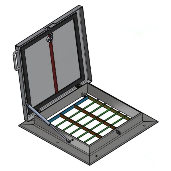 Opbouwluik met verdekte scharnieren - B1 Aluminium