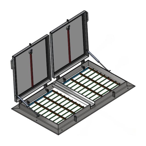 Standaard tweedelig opbouwluik - A2 Aluminium