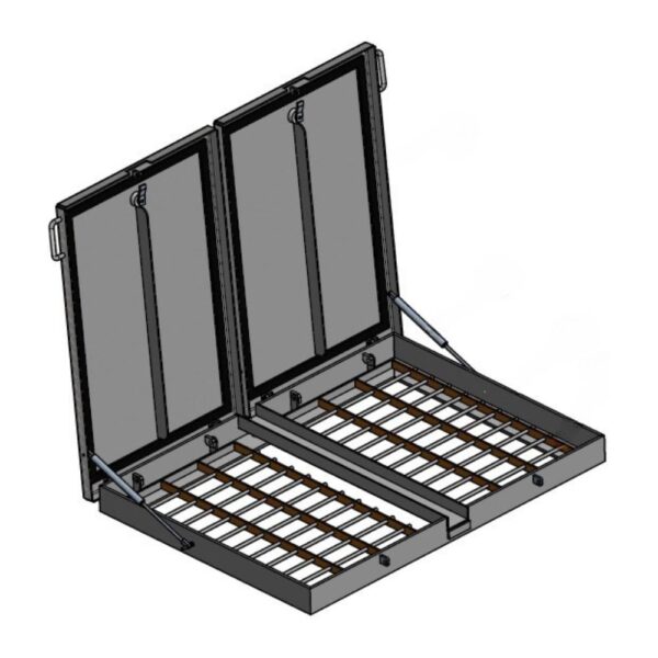 Tweedelig antidiefstal opbouwluik - C2 Aluminium