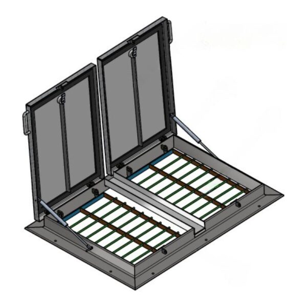 Tweedelig opbouwluik met verdekte scharnieren - B2 Aluminium